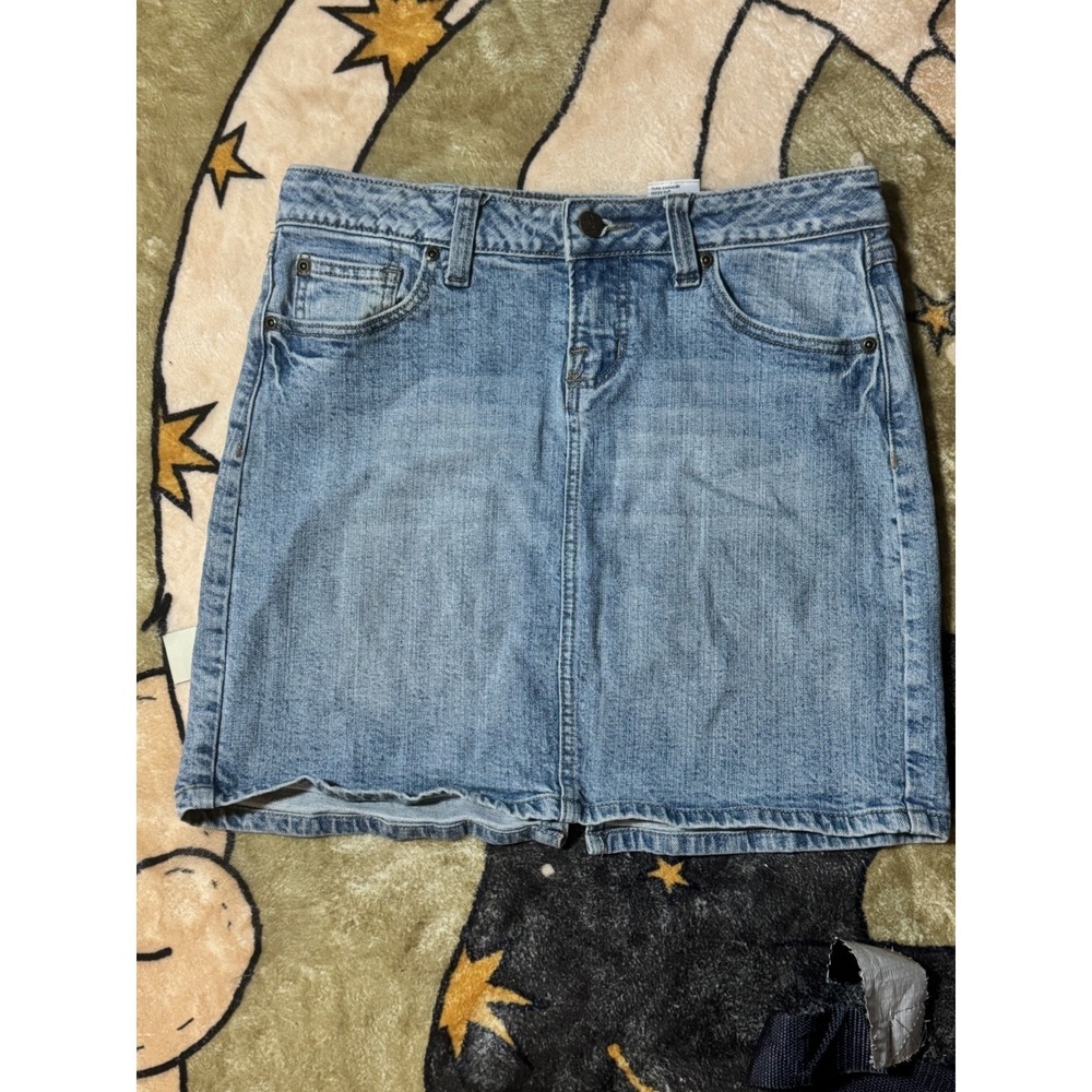 NOBO Denim Mini Skirt Butterfly Embroidery Jean Skirt Womens Juniors